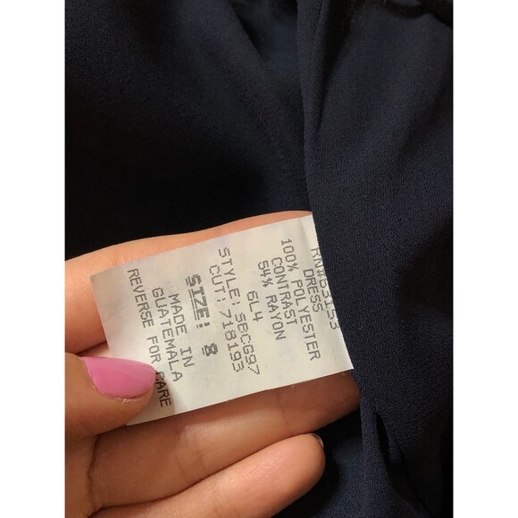 NWT 1990s-Y2K CDC EVENING FloralRuffle Cross Back Boxy Mini Dress.L-XL - Picture 10 of 10